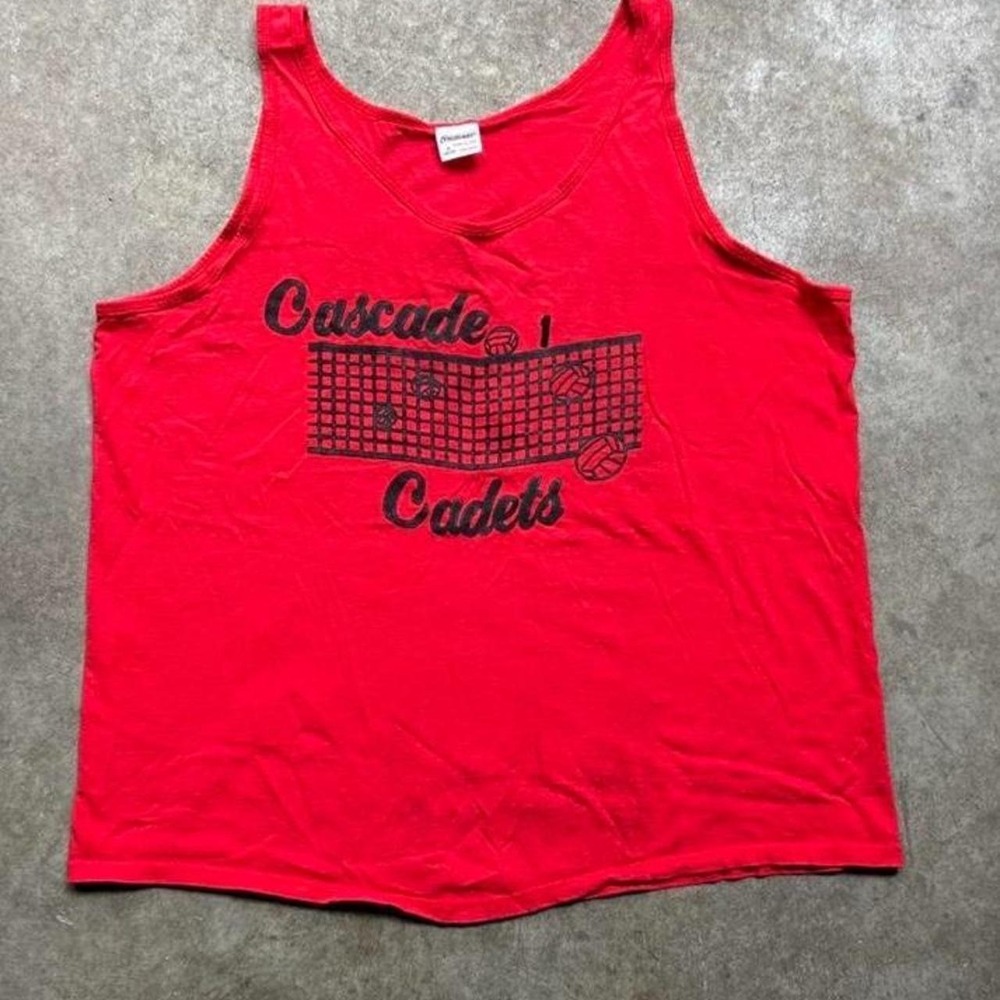 Red vintage 90s Cadets Cascade volleyball tank top  Men's Size XL